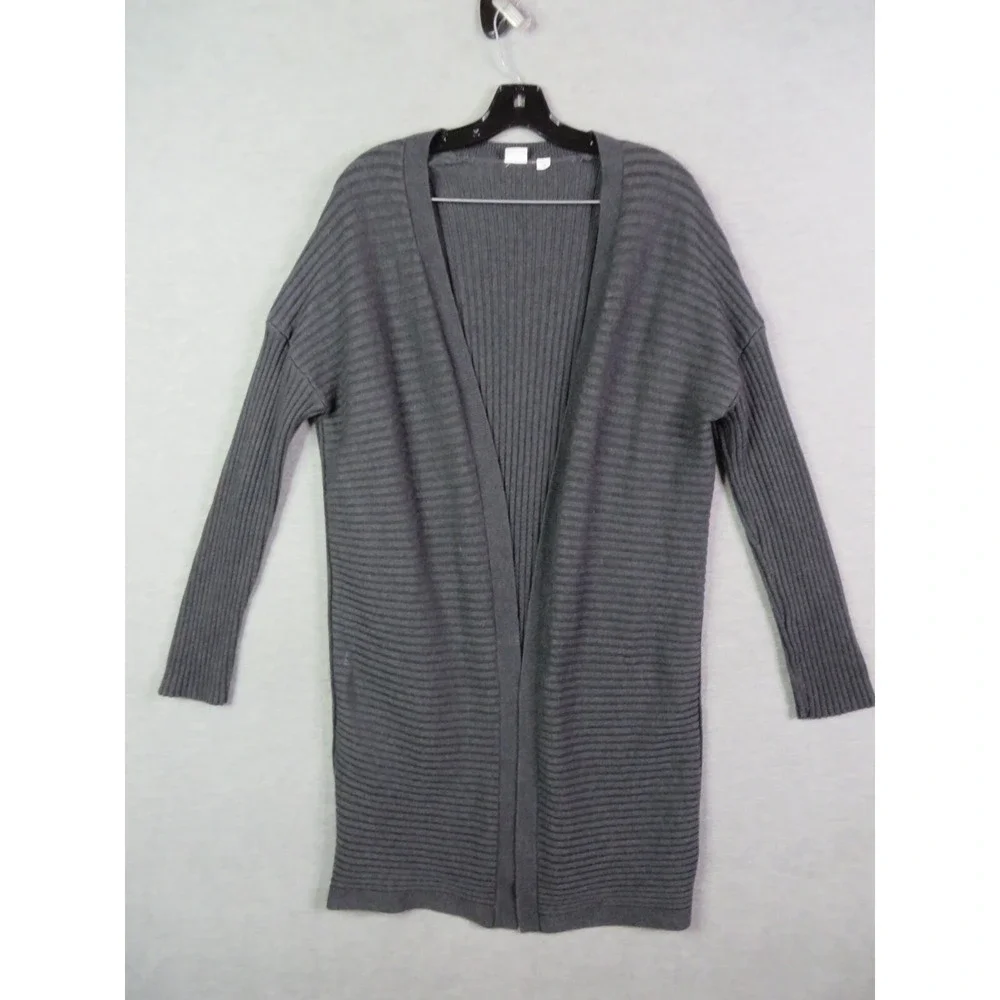 Gap‎ Womens Sweater M Gray Merino Wool Open Cardigan Office Career Cozy